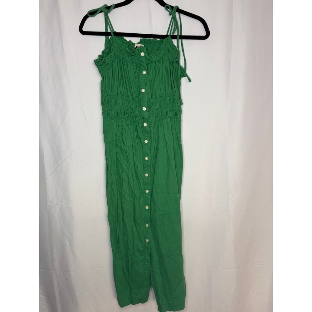 Universal Thread Smocked Linen Dress Green Sz L